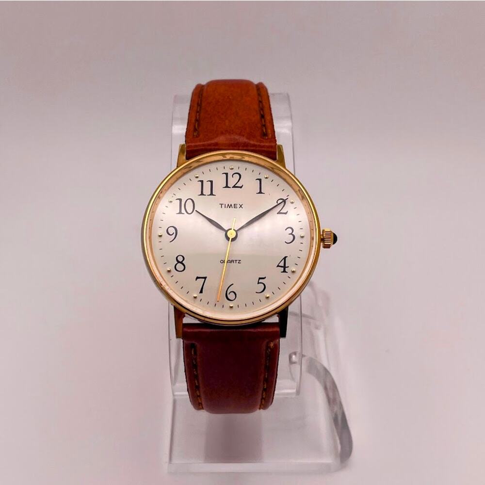 Timex M Cell Men's Quartz Watch with Brown Leather Strap